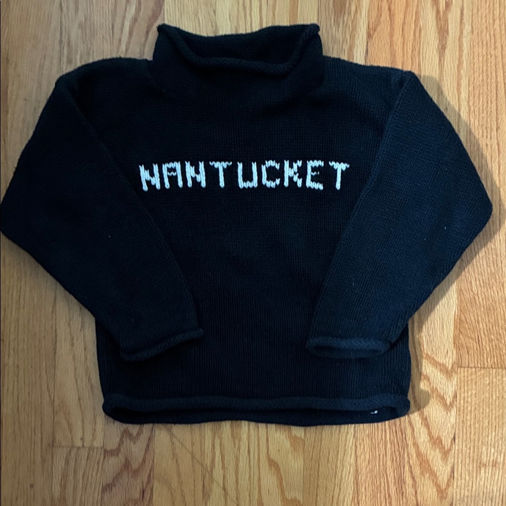 Nantucket Navy and White rolled neck sweater